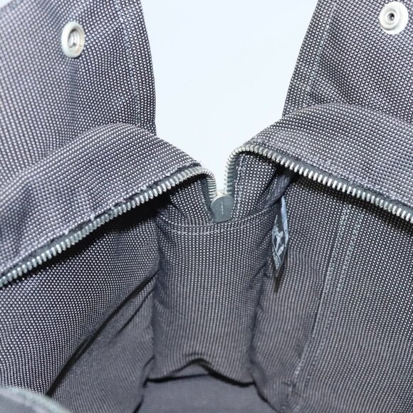 HERMES Her Line MM Hand Bag Canvas Gray Auth 121140 - Picture 12 of 16